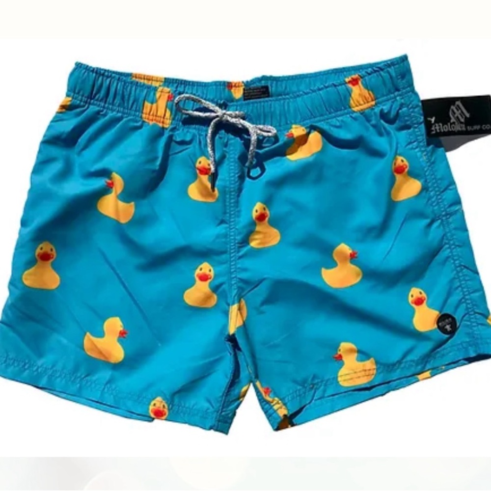 New Molokai surf company rubber duck swim trunks. Jeep lovers!